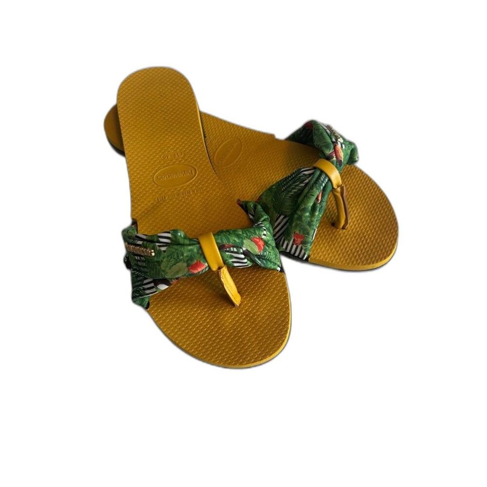 Havaianas Women's You St. Tropez Sandal, Burnt Yellow Tropical Knot Strap